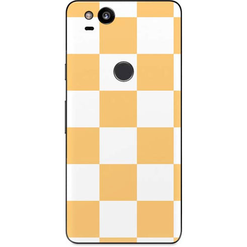 Yellow and White Checkerboard Google Pixel 2 Skin